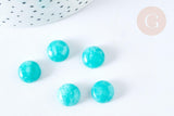 Cabochon rond jade naturel turquoise 12mm, x1 (G7573)
