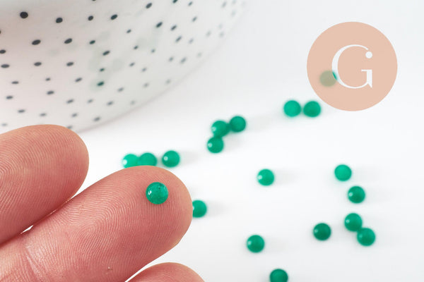 Cabochon rond jade naturel vert 4mm, x1 (G9950)