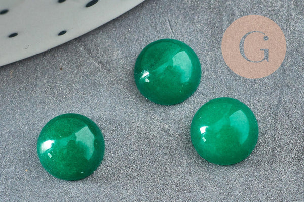 Cabochon rond jade naturel vert 8mm, x1 (G1143)