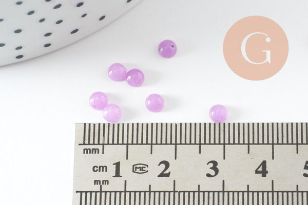 Cabochon rond jade naturel violet clair 4mm, x1 (G9948)