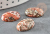 Cabochon rond jaspe léopard naturel 18x13mm, x1 (G1134)