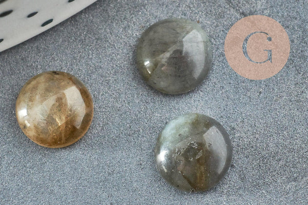 Cabochon rond labradorite naturelle 8mm, x1 (G0424)