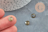 Cabochon rond labradorite naturelle à facettes 8mm, x1 (G5639)