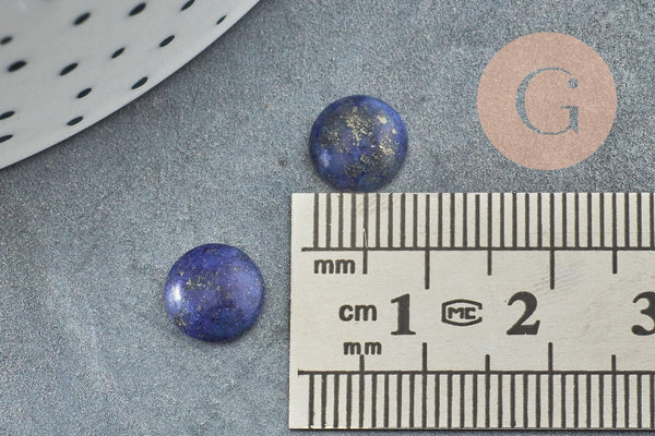 Cabochon rond lapis lazuli naturel 8mm, x1 (G8796)