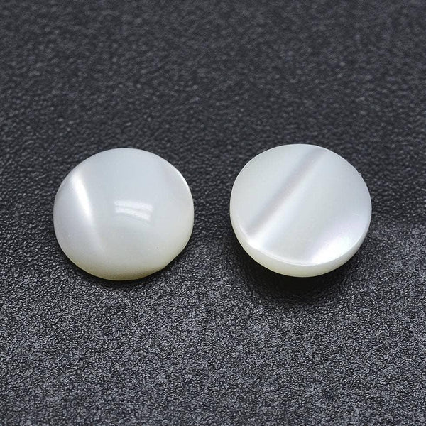 Cabochon rond nacre blanche naturelle 10mm, x1 (G2751)