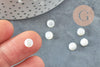 Cabochon rond nacre blanche naturelle 6-6.5mm, x1 (G2715)