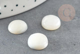 Cabochon rond nacre blanche naturelle,12mm, x1 (G1739)