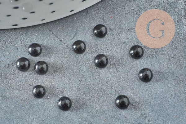 Cabochon rond obsidienne naturelle noire 4mm, x1 (G2912)
