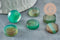 Cabochon rond onyx verte naturelle 14.5-15.5mm, x1 (G9572)