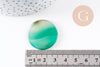 Cabochon rond onyx verte naturelle 30mm,c x1 (G10117)