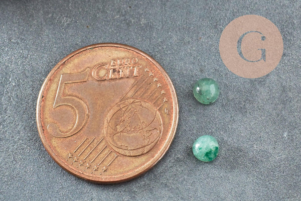 Cabochon rond onyx verte naturelle 4mm, x1 (G3409)