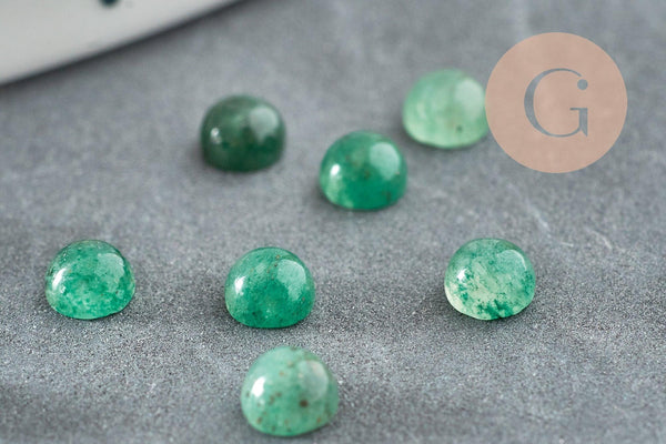 Cabochon rond onyx verte naturelle 4mm, x1 (G3409)