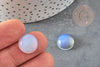 Cabochon rond opalite blanche 14mm, x1 (G2283)