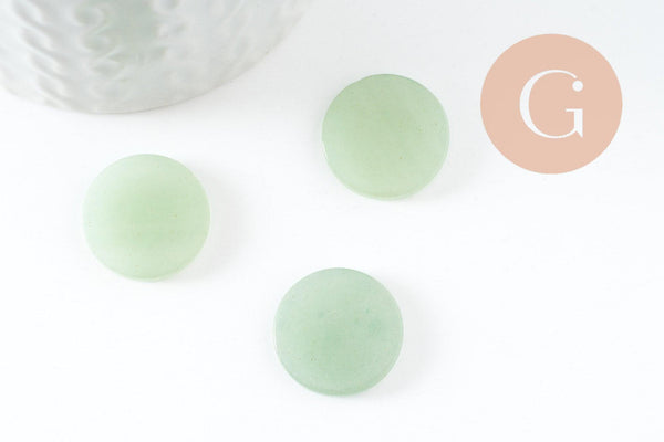 Cabochon rond plat aventurine verte naturelle 20mm, x1 (G9613)