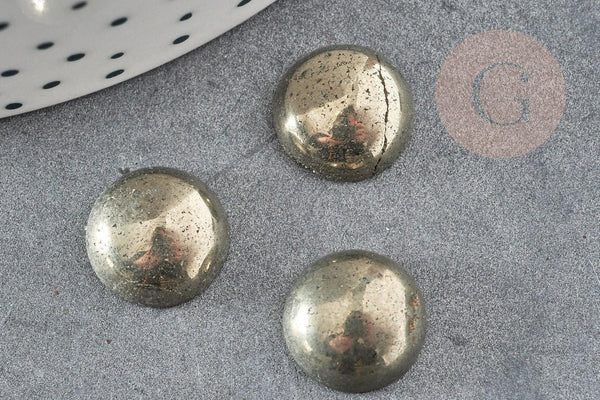 Cabochon rond pyrite grise naturelle 12mm, x1 (G9025)