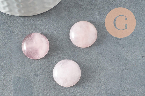 Cabochon rond quartz rose 20mm, x1 (G9612)