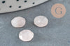 Cabochon rond quartz rose à facettes 8mm, x1 (G5637)