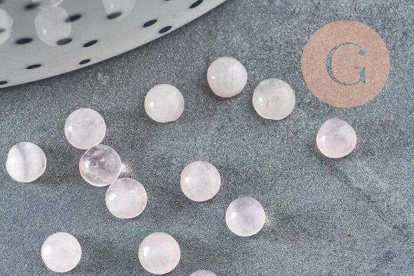 Cabochon rond quartz rose naturel 4mm, x1 (G2232)