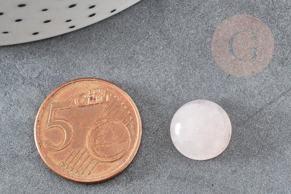 Cabochon rond quartz rose naturelle 12mm, x1 (G1777)