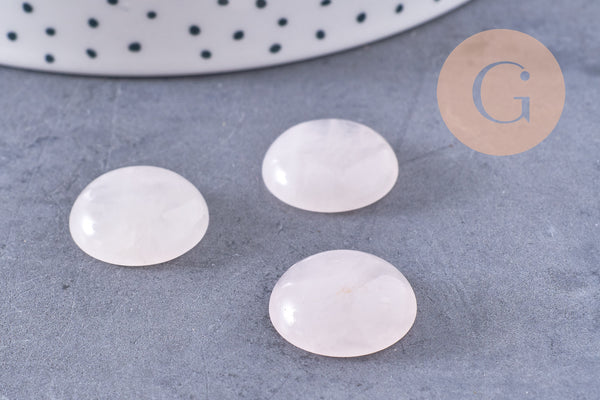 Cabochon rond quartz rose naturelle 18mm, x1 (G10721)