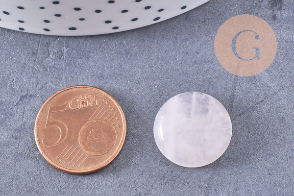 Cabochon rond quartz rose naturelle 18mm, x1 (G10721)