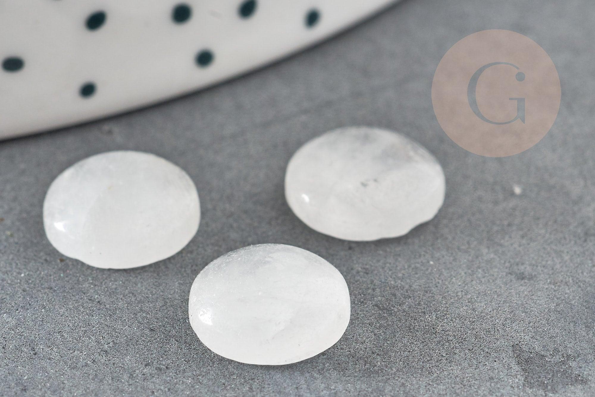 Cabochon rond quartz transparent naturel 10mm, x1 (G3936)