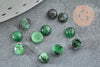 Cabochon rond rubis sur zoisite naturelle 4mm, x1 (G2781)