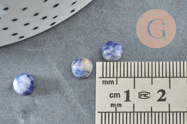 Cabochon rond sodalite bleue naturelle 6mm, x1 (G0172)