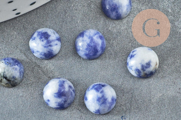 Cabochon rond sodalite naturelle bleue 8mm, x1 (G0423)