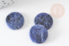Cabochon rond sodalite naturelle percé naturel 25mm, x1 (G6458)