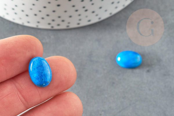 Cabochon rond turquoise bleue naturelle 14mm, x1 (G0349)