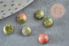 Cabochon rond unakite naturelle 6mm, x1 (G1133)