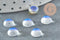 Cabochon rond verre clair irisé opalite AB 8mm, x1 G8333