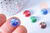 Cabochon rond verre irisé multicolore 12mm, x10 (G8703)