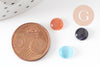 Cabochon rond verre oeil de chat multicolore 7mm, x20 (G2291)
