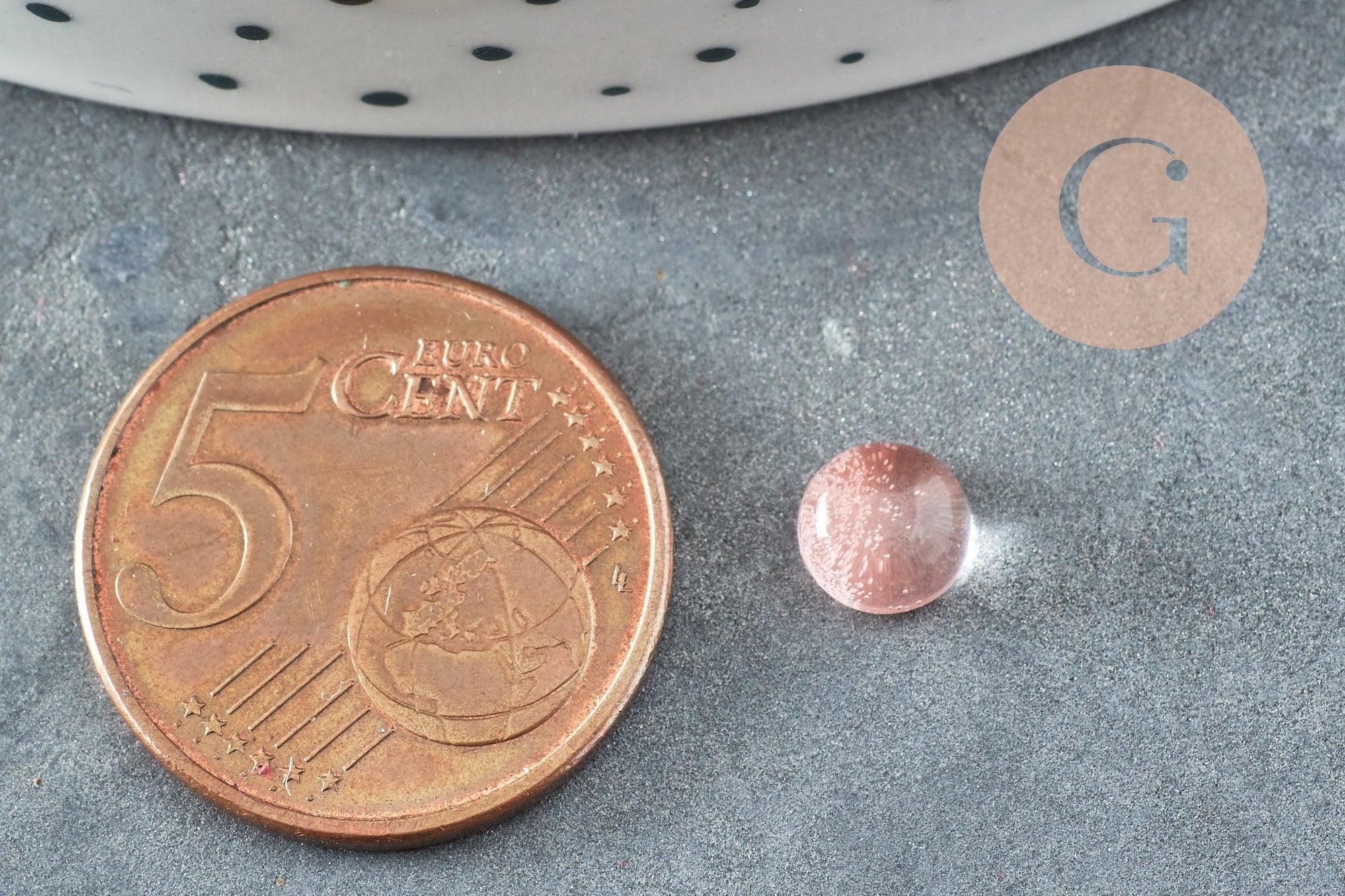 Cabochon rond watermelon stone rose 6mm x1 (G1626)