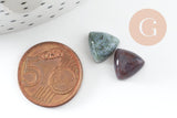 Cabochon triangle agate indienne naturelle 9,5-10mm, x1 (G7248)