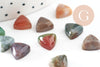 Cabochon triangle agate indienne naturelle 9,5-10mm, x1 (G7248)