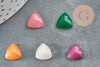 Cabochon triangle jade naturel facetté teinté multicolore 10mm, x1 G8685