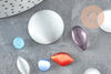 Cabochon verre multicolore couleurs et formes mélangées , x10 (G2251)