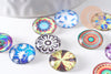 Cabochon verre rond dôme imprimé 12mm, x20 (G3743)