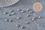 Caches perles à écraser acier 304 platine 5.5x4.5mm, x20 (G11178)