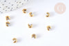 Caches perles à écraser en acier inoxydable 304 doré PVD, x5 (G7324)