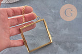 Rectangle gold metal and glass hanging photo frame, 60cm, x1