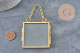 Rectangle gold metal and glass hanging photo frame, 60cm, x1