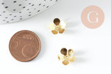Calottes fleur laiton brut 11mm, x10 (G10827)
