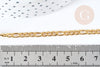 Chaine Figaro acier inoxydable dorée 14 carats 4mm, x1 metre (G8372)