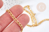 Chaine Figaro acier inoxydable dorée IP 14 carats 4mm, x1 metre (G8372)