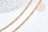 Chaine Figaro complète avec fermoir acier 304 inoxydable doré IP 3mm,45.5cm, création collier acier inoxydable, x1 G8794