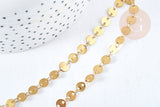 Collier Chaine Pastille avec fermoir acier 304 inoxydable doré 6mm-45cm,chaine complète avec fermoir en acier, x1 G8779